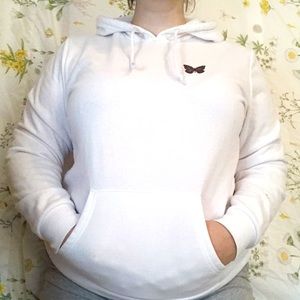 white aesthetic butterfly hoodie!!